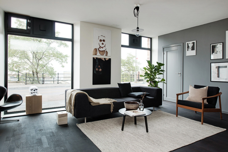 Woonkamer verlichting inspiratie: woonkamer grijs zwart wit of ...