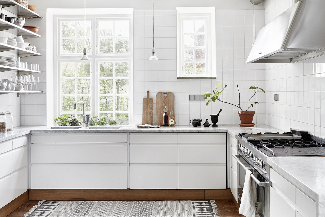 Mooi voor in huis: witte vierkante tegels interior junkie Keuken witte tegel