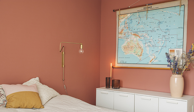 Verbazingwekkend Leuk voor je slaapkamer: een roestbruine kleur op je muur TM-23